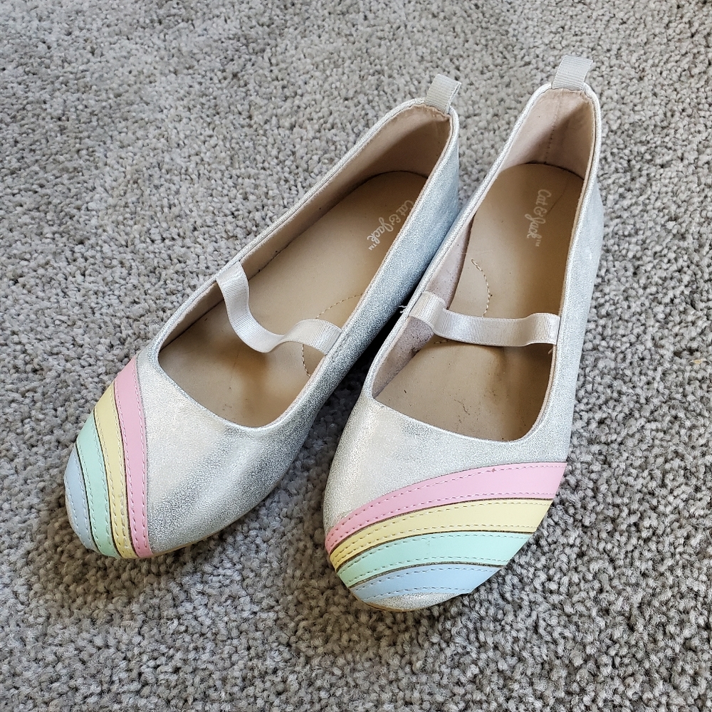 Girls Cat & Jack rainbow ballet flats